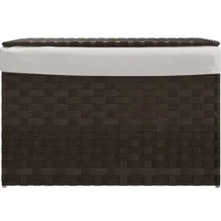 vidaXL Cesto para ropa sucia con tapa ratán marrón oscuro 55,5x35x34cm Marrón oscuro Best