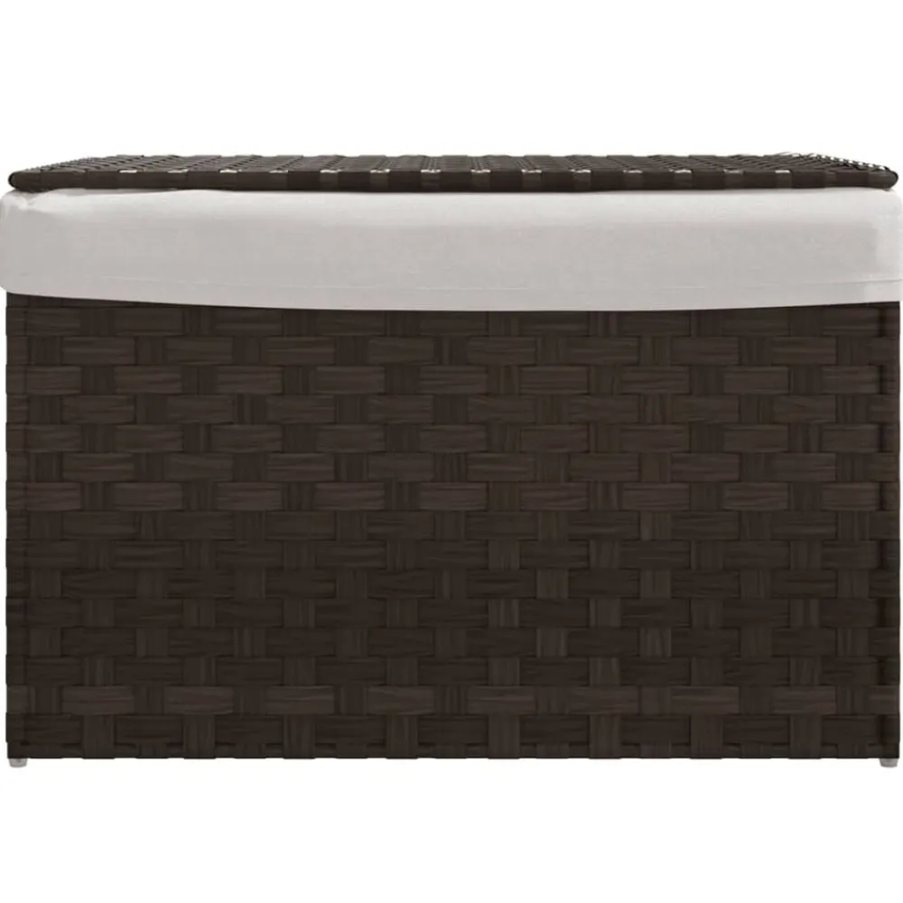 vidaXL Cesto para ropa sucia con tapa ratán marrón oscuro 55,5x35x34cm Marrón oscuro Best