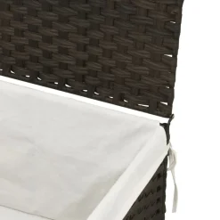 vidaXL Cesto para ropa sucia con tapa ratán marrón oscuro 55,5x35x34cm Marrón oscuro Best