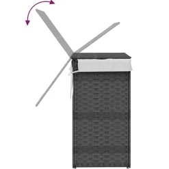vidaXL Productos Del Hogar-Cesto para ropa sucia con tapa ratán sintético 46x33x60 cm