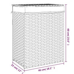 vidaXL Productos Del Hogar-Cesto para ropa sucia con tapa ratán sintético 46x33x60 cm
