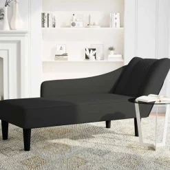 vidaXL Chaise longue con reposabrazos derecho terciopelo Negro Best