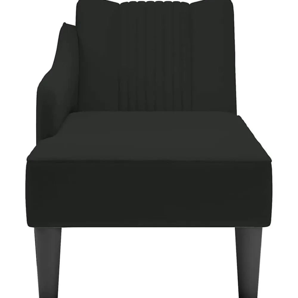 vidaXL Chaise longue con reposabrazos derecho terciopelo Negro Best