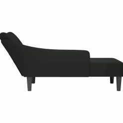 vidaXL Chaise longue con reposabrazos derecho terciopelo Negro Best