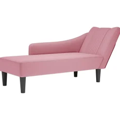 vidaXL Sillas-Chaise longue con reposabrazos derecho terciopelo