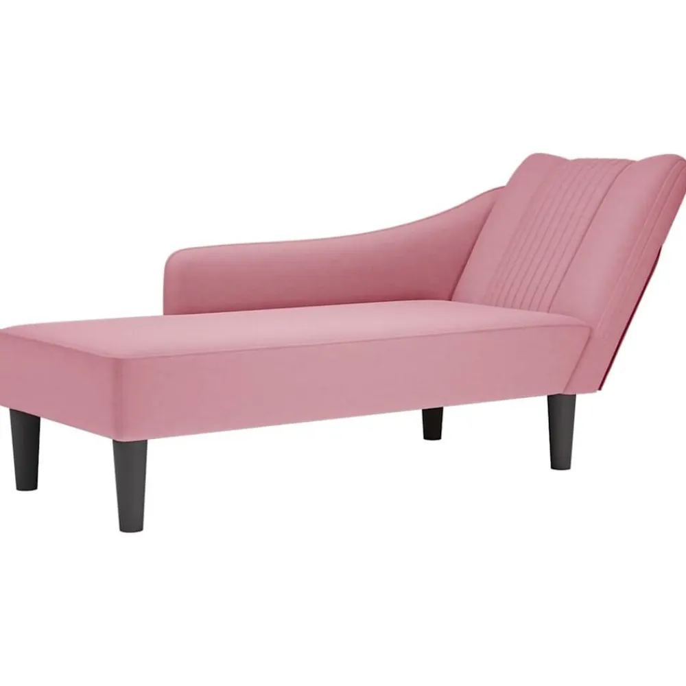 vidaXL Sillas-Chaise longue con reposabrazos derecho terciopelo