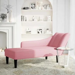 vidaXL Sillas-Chaise longue con reposabrazos derecho terciopelo