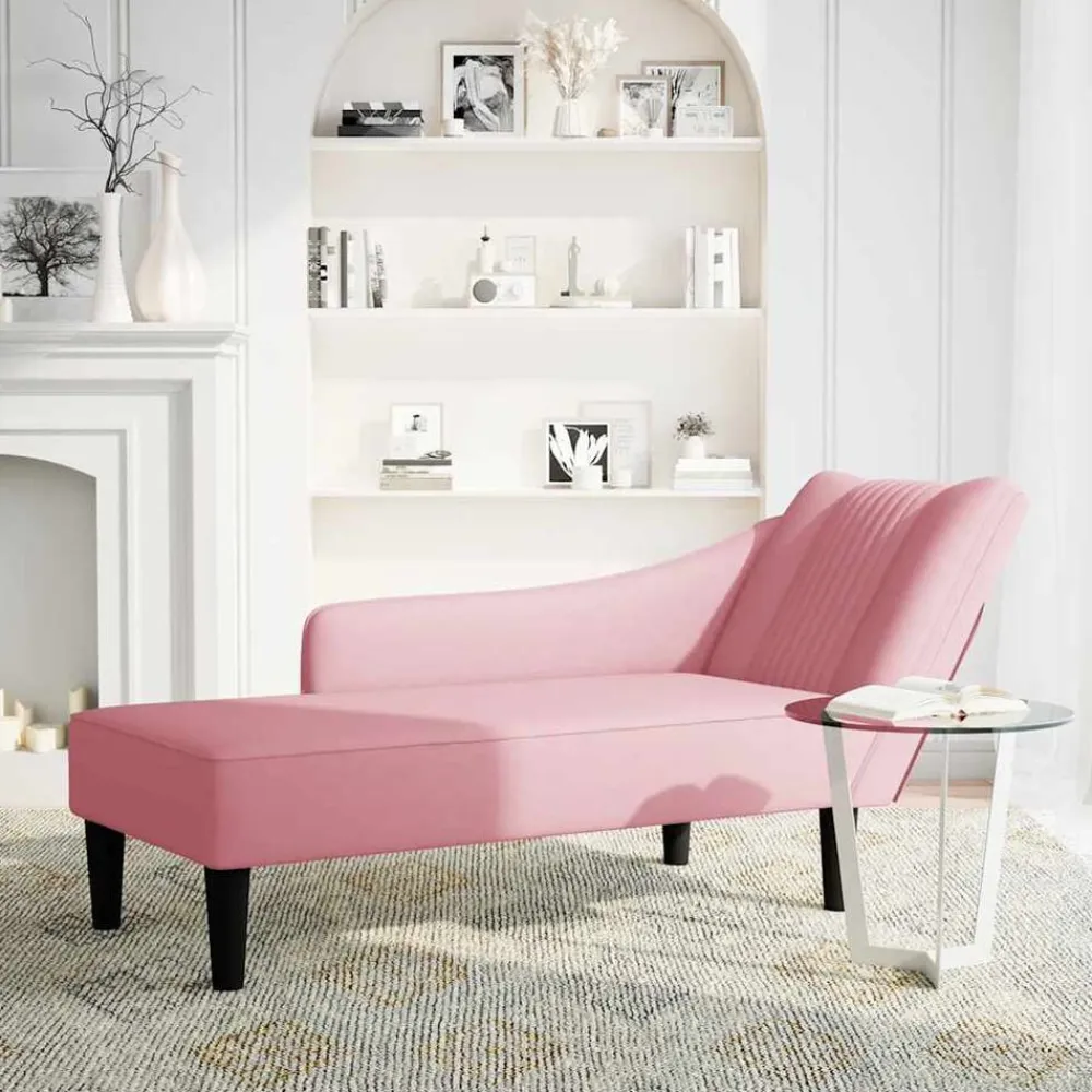 vidaXL Sillas-Chaise longue con reposabrazos derecho terciopelo