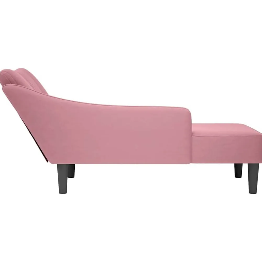 vidaXL Sillas-Chaise longue con reposabrazos derecho terciopelo