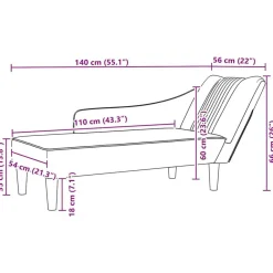 vidaXL Sillas-Chaise longue con reposabrazos derecho terciopelo