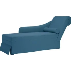 vidaXL Chaise longue respaldo reposabrazos derecho terciopelo Azul Discount