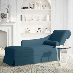 vidaXL Chaise longue respaldo reposabrazos derecho terciopelo Azul Discount