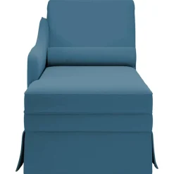 vidaXL Chaise longue respaldo reposabrazos derecho terciopelo Azul Discount