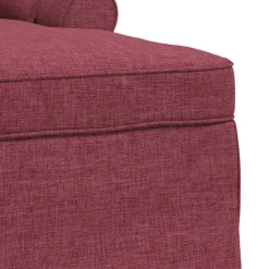 vidaXL Sillas-Chaise Lounge con Falda con cojín 3 pcs Rojo vino tela