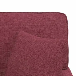 vidaXL Sillas-Chaise Lounge con Falda con cojín 3 pcs Rojo vino tela