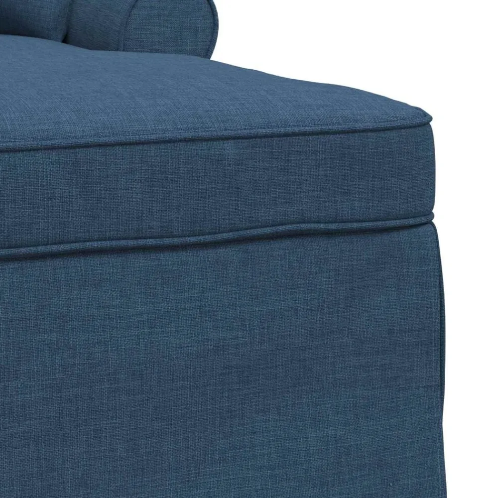 vidaXL Chaise Lounge con Falda con cojín con almohada 3 pcs tela Azul Hot