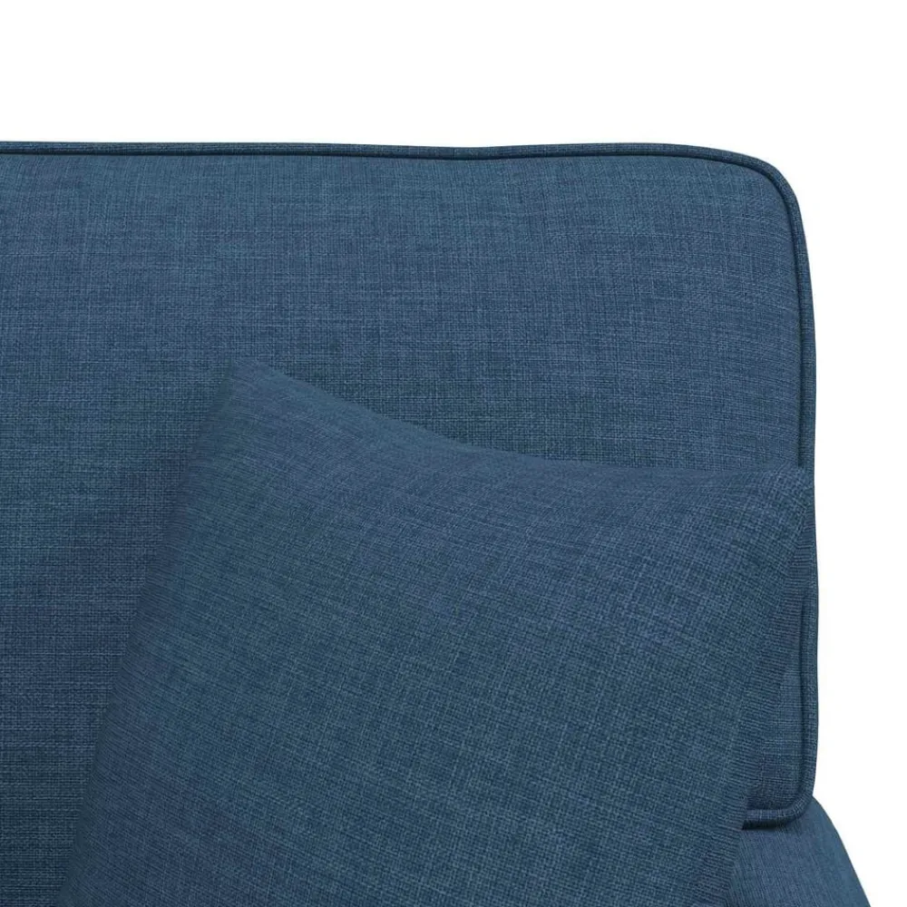 vidaXL Chaise Lounge con Falda con cojín con almohada 3 pcs tela Azul Hot