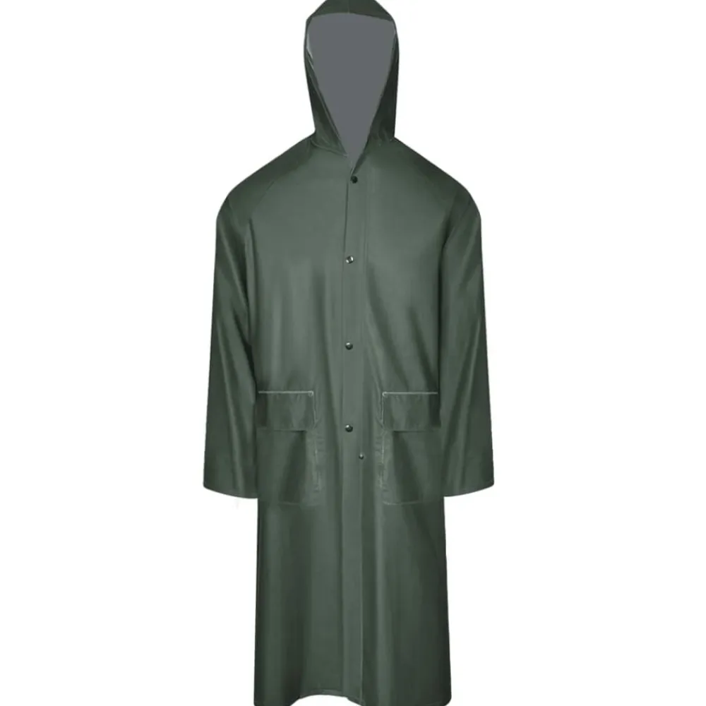 vidaXL Ropa Y Accesorios-Chubasquero impermeable largo con capucha talla L