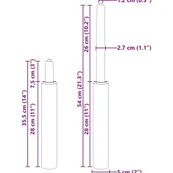 vidaXL Accesorios De Bricolaje-Cilindro de Gas para Silla de Oficina 355-540 mm Hierro