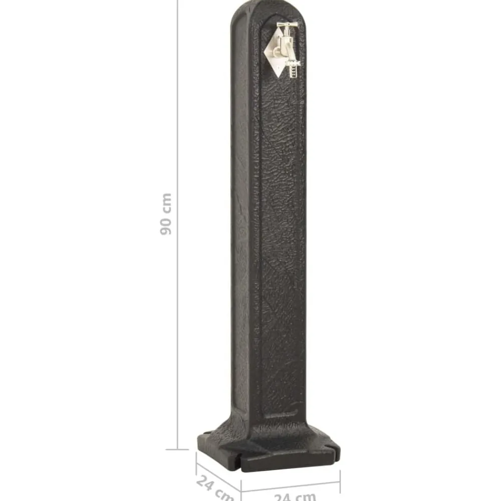 vidaXL Jardín-Cisterna de jardín con grifo aspecto de piedra gris