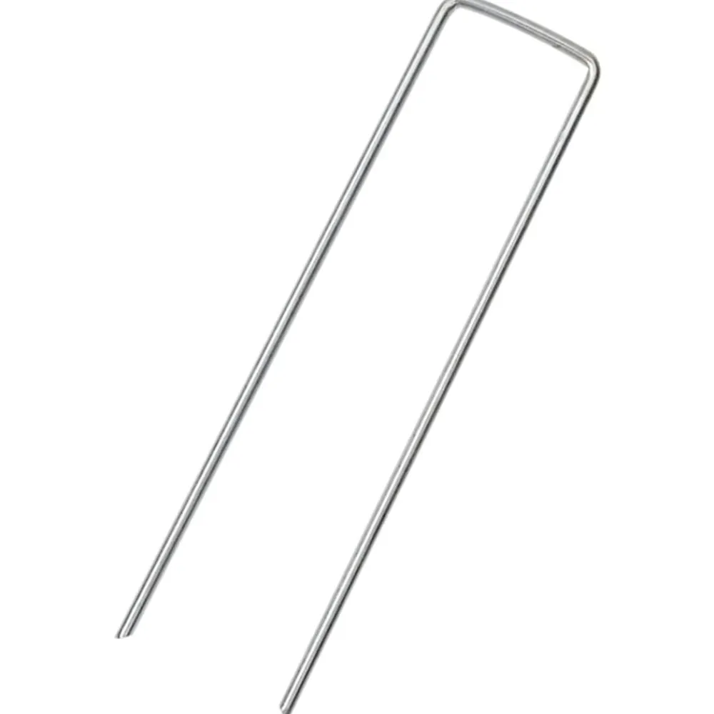 vidaXL Actividades Al Aire Libre-Clavijas de tierra forma U 25 uds acero galvanizado 15x3,5 cm