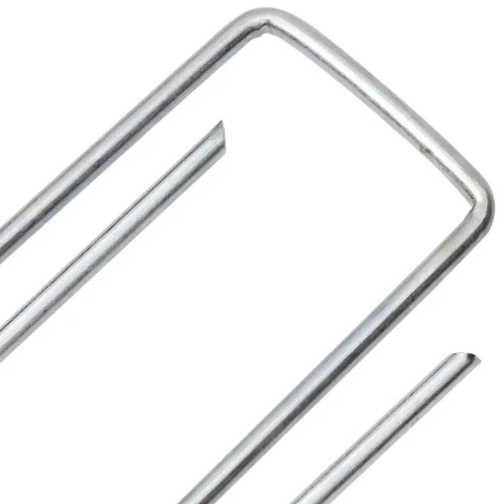 vidaXL Actividades Al Aire Libre-Clavijas de tierra forma U 25 uds acero galvanizado 15x3,5 cm