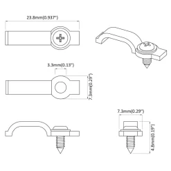 vidaXL Iluminación-Clips de tira LED 2 pcs Transparente 23,8 x 7,3 x 4,3 mm