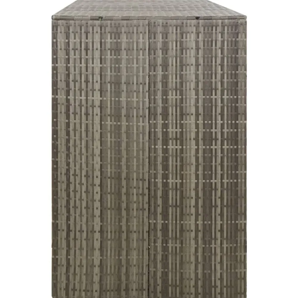 vidaXL Productos Del Hogar-Cobertizo 3 contenedores de basura ratán PE 207x80x117 cm