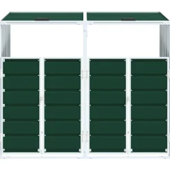 vidaXL Productos Del Hogar-Cobertizo contenedores dobles basura acero 144x81x113 cm