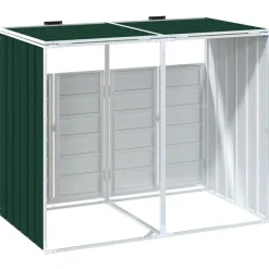vidaXL Productos Del Hogar-Cobertizo contenedores dobles basura acero 144x81x113 cm