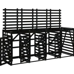 vidaXL Cobertizo cuádruple para cubos de basura madera de Pino negro