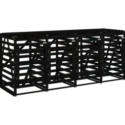 vidaXL Cobertizo cuádruple para cubos de basura madera de Pino negro
