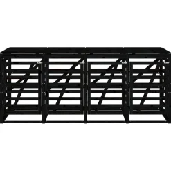 vidaXL Cobertizo cuádruple para cubos de basura madera de Pino negro