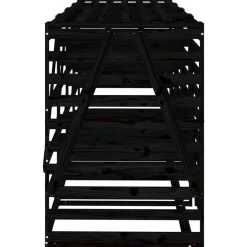 vidaXL Cobertizo cuádruple para cubos de basura madera de Pino negro
