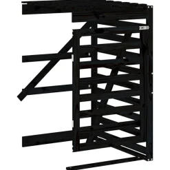 vidaXL Cobertizo cuádruple para cubos de basura madera de Pino negro