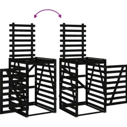 vidaXL Cobertizo cuádruple para cubos de basura madera de Pino negro
