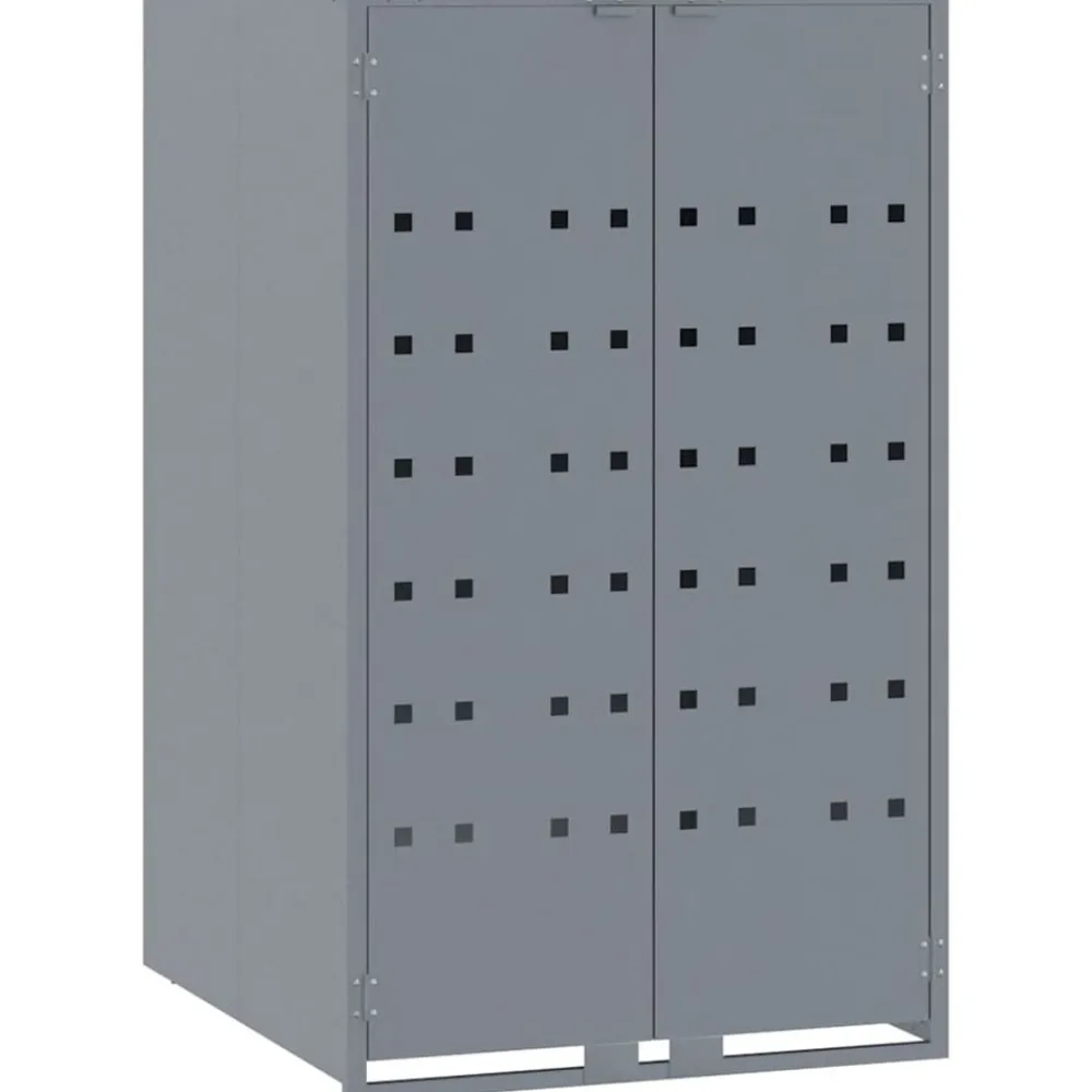 vidaXL Productos Del Hogar-Cobertizo de 6 contenedores de basura acero 414x79x117 cm