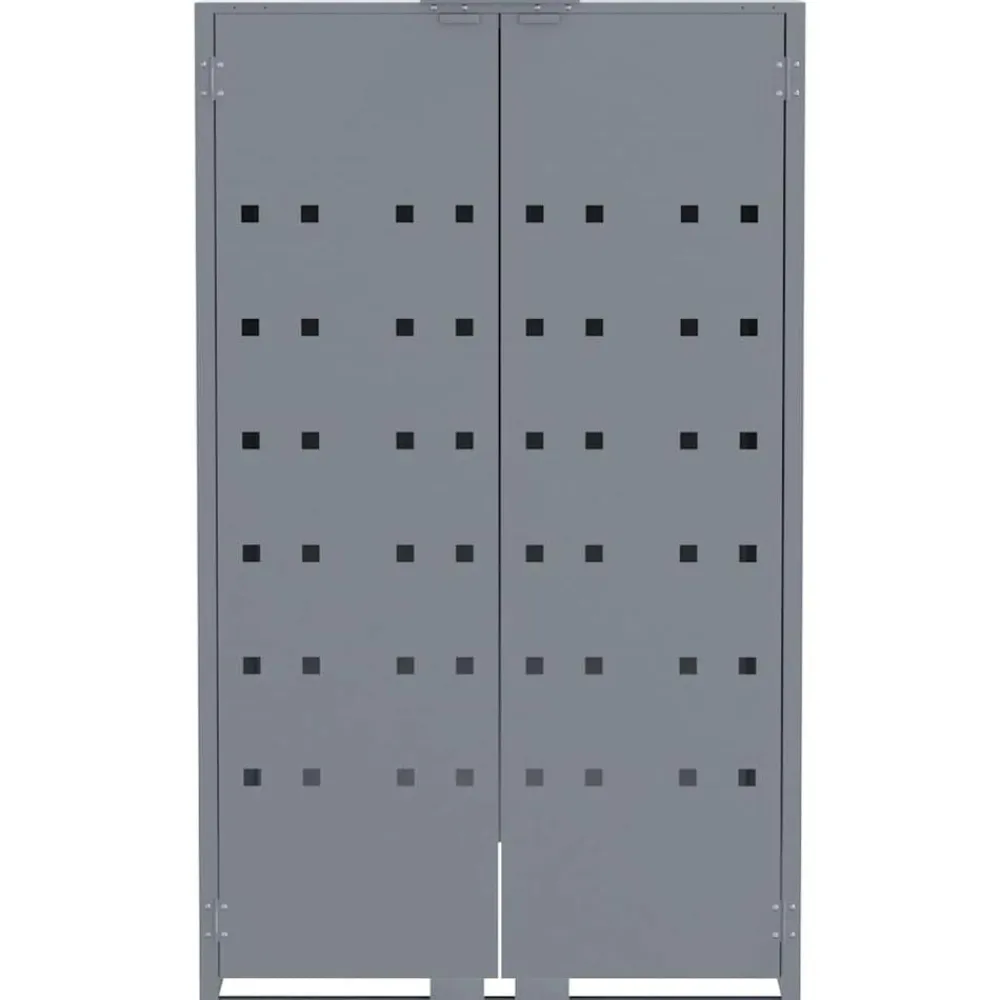 vidaXL Productos Del Hogar-Cobertizo de 6 contenedores de basura acero 414x79x117 cm