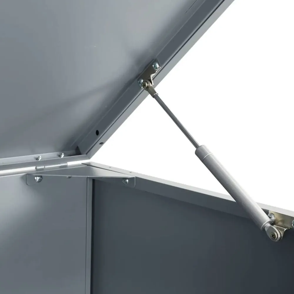 vidaXL Productos Del Hogar-Cobertizo de 6 contenedores de basura acero 414x79x117 cm