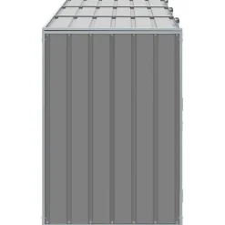 vidaXL Cobertizo de 3 contenedores basura acero 216x81x115 cm Gris Outlet