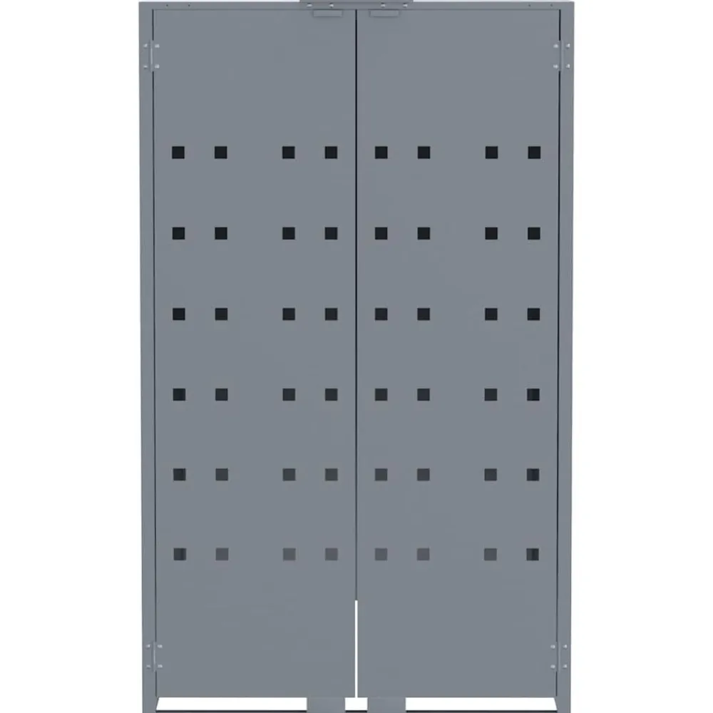 vidaXL Productos Del Hogar-Cobertizo de 2 contenedores de basura acero 138x79x117 cm