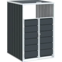 vidaXL Productos Del Hogar-Cobertizo de contenedor de basura acero 72x81x115 cm