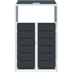 vidaXL Productos Del Hogar-Cobertizo de contenedor de basura acero 72x81x115 cm