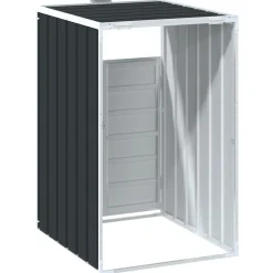 vidaXL Productos Del Hogar-Cobertizo de contenedor de basura acero 72x81x115 cm