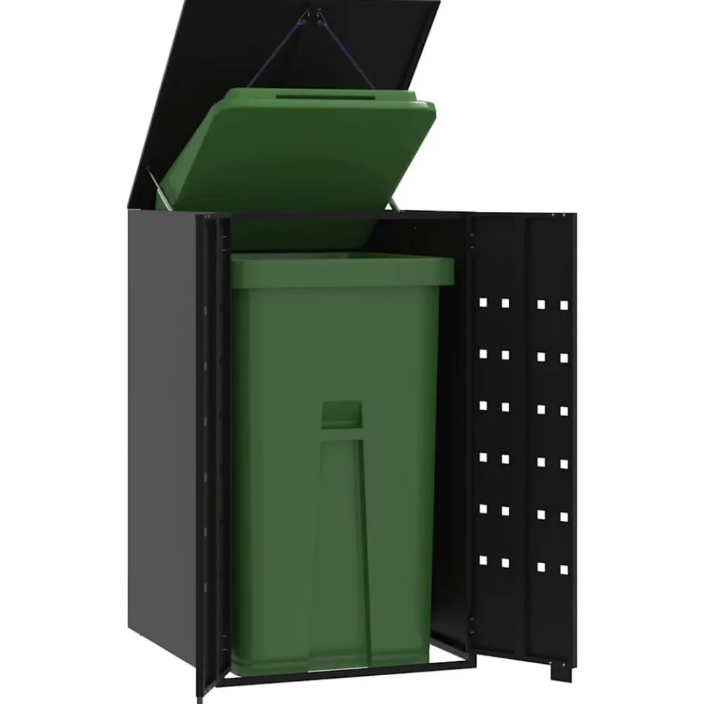 vidaXL Productos Del Hogar-Cobertizo de contenedor de basura acero 69x79x117 cm