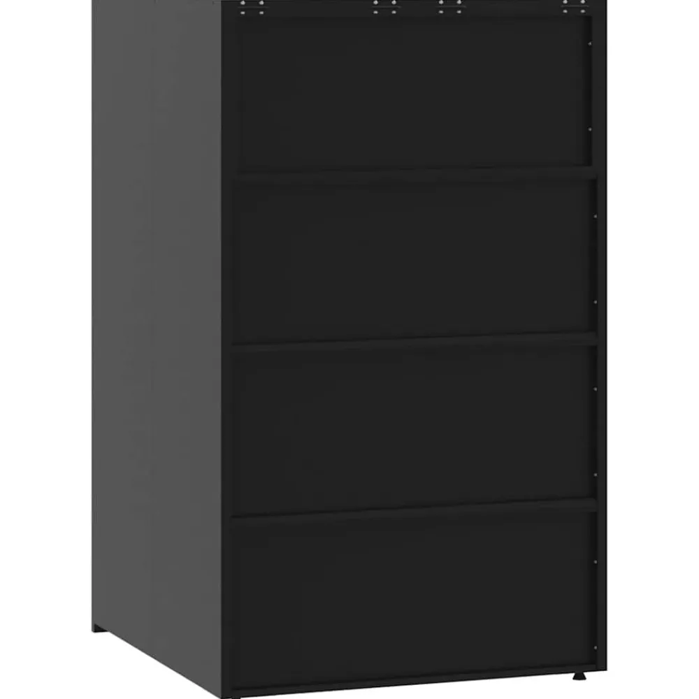 vidaXL Productos Del Hogar-Cobertizo de contenedor de basura acero 69x79x117 cm