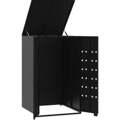 vidaXL Productos Del Hogar-Cobertizo de contenedor de basura acero 69x79x117 cm