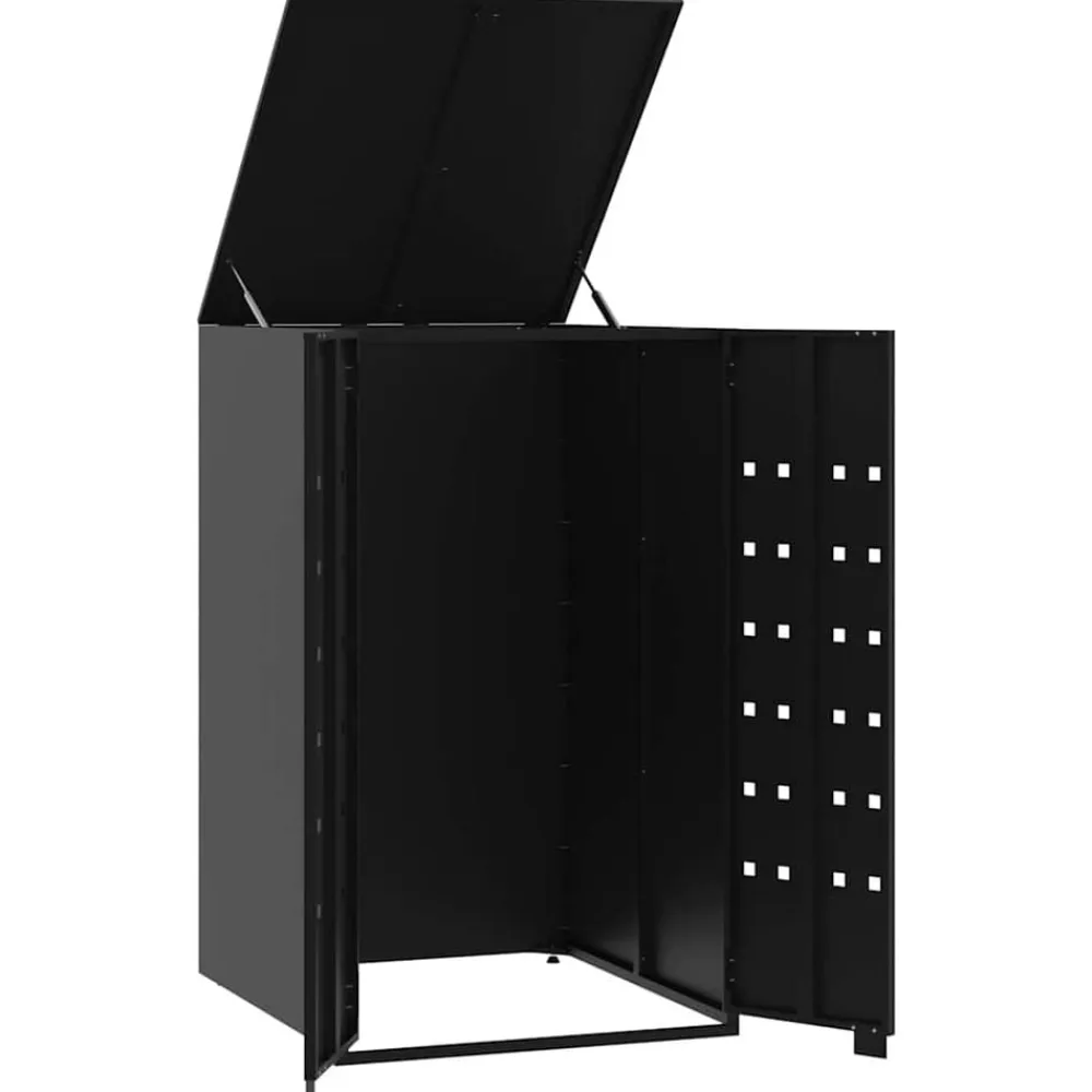 vidaXL Productos Del Hogar-Cobertizo de contenedor de basura acero 69x79x117 cm