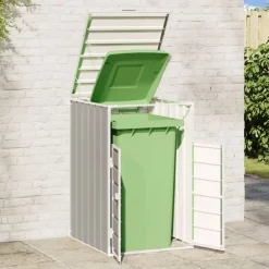 vidaXL Productos Del Hogar-Cobertizo de contenedor de basura acero 72x81x115 cm