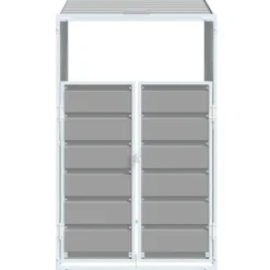 vidaXL Productos Del Hogar-Cobertizo de contenedor de basura acero 72x81x115 cm